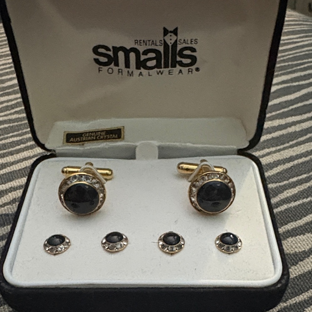 Gold and Black Cufflinks Set
